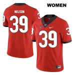 Women's Georgia Bulldogs NCAA #39 Hugh Nelson Nike Stitched Red Legend Authentic College Football Jersey IVA6754CM